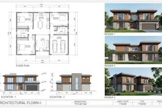 create architectural 3d floor plan, 2d floor plan and architectural rendering
