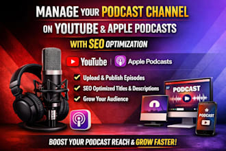 manage your podcast channel on youtube, apple podcasts with SEO optimization