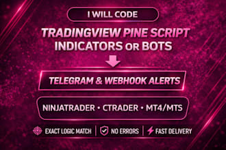 code tradingview pine script indicators or bots with telegram and webhook alerts