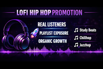 promote your lofi hip hop, chillhop and study beats to targeted playlist