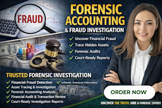 perform forensic accounting, fraud investigation  asset tracing financial audit