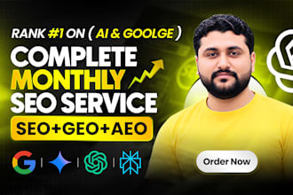 do complete monthly SEO service for any website ranking