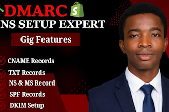 setup dmarc dns dkim cname spf txt mx ns records
