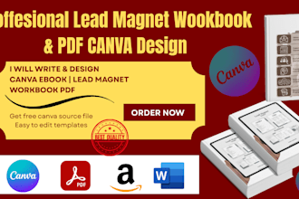 design a lead magnet workbook, ebook or worksheet in canva
