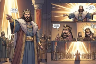 do bible comic book illustration,bible novel,bible themed,bible comic page,