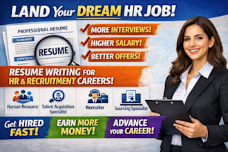 write human resource, talent acquisition specialist, recruiter, source resume