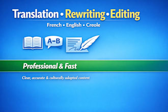 translate, rewrite and edit your content in creole, french vice versa