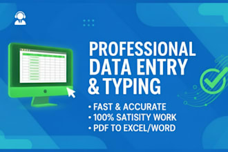 do professional data entry and document typing