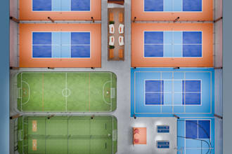 design realistic 3d renders for your pickleball club, arena or indoor facility