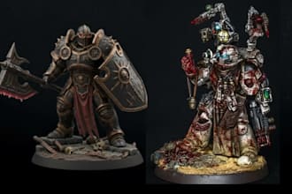 sculpt grimdark sci fi miniature tabletop wargame miniature 3d printable soldier