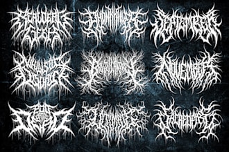 design death metal, black metal, brutal, slamming logo