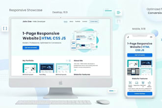 create a modern responsive HTML CSS js website that converts
