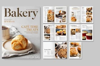 design a professional cookbook cover or recipe book cover, book layout design