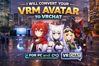 convert your vrm avatar to vrchat avatar to PC and quest