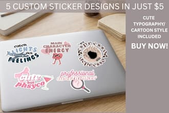 create cute and trendy typography sticker