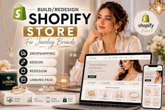 design a luxury shopify jewelry store or gemstone ecommerce website