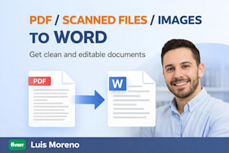 retype pdf scanned files and images into word