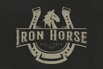 create unique iron horse logo for your business