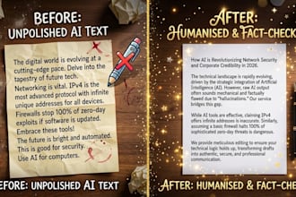 professionally fact check, edit, and humanize your ai generated content
