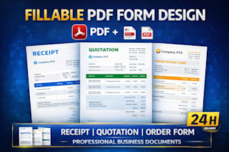 create receipt fillable pdf order intake form quotation estimates design