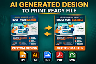 convert ai generated design to professional print ready file for printing