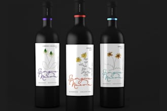 design a premium wine label for your brand print ready