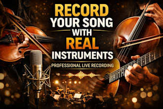 record a high quality live string section with real violin, viola, and cello