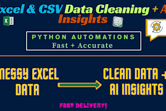 clean messy excel or CSV data and generate ai insights