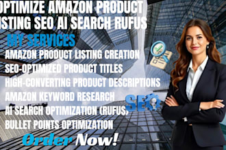 create  optimize  amazon product listing SEO  ai search rufus