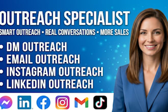 linkedin outreach, instagram outreach, tiktok outreach, appointment setting VA