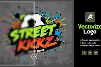 vectorize redraw blurry logo to clean editable vector