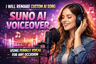 remake custom ai song suno ai voiceover using female vocal for any occasion