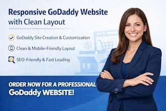 create a responsive godaddy website with clean layout