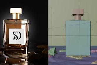 create realistic perfume bottle 3d modeling and rendering in blender