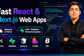 build fast react nextjs web apps using cursor ai,supabase,lovable and bolt