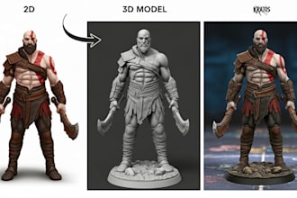 convert 2d to 3d model image to 3d printable model stl file for 3d printing