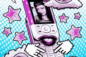 make an artistic digital collage portrait for you