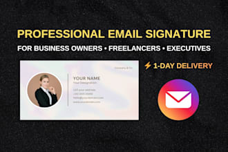 design a professional HTML email signature for gmail and outlook