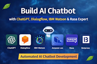 build ai chatbot with chatgpt, dialogflow, IBM watson rasa yellow ai cognigy lex