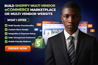 build shopify multi vendor ecommerce marketplace  or multi vendor website