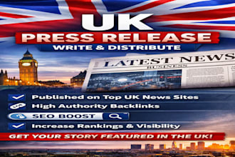 write and distribute UK press release on UK websites with backlinks