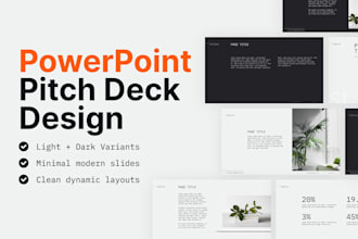 design powerpoint pitch deck, business deck, film pitch deck