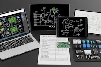 do schematic design, pcb layout, gerber files and bom ready for jlcpcb