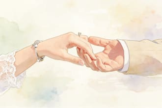 do watercolor art and watercolor illustration couple, pet, landscape portrait
