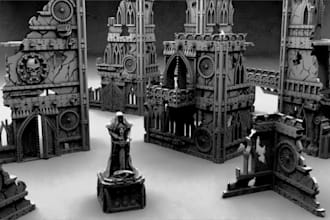 design dnd modular tabletop terrain,dnd terrain piece,ruins or rpg landscape,stl