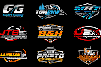 design modern trucking, transport and logistics company logo