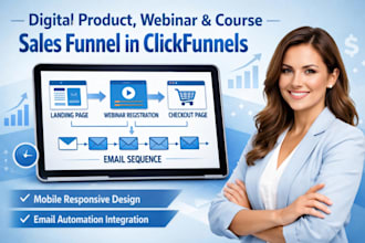 create digital product webinar courses sale funnel landing page on clickfunnel