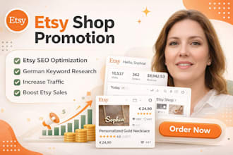 etsy shop promotion, etsy seo german to increase etsy traffic and sales