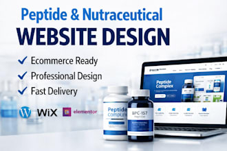 design peptide website, research peptide, or nutraceutical ecommerce website wix
