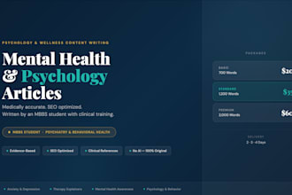 write mental health and psychology articles for health blogs